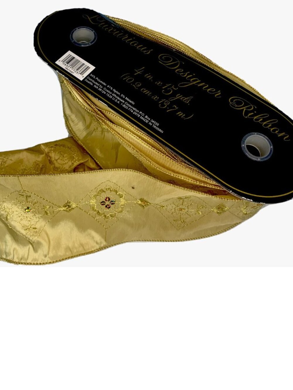 NEW Luxurious Designer Ribbon SEQUINS 15 yards by 4" (new roll)
